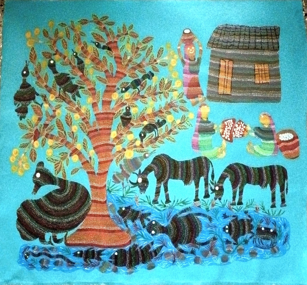 Ladobai, Turquoise Tree of Life with Villagers