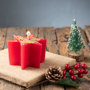 Red & Gold Star Candle