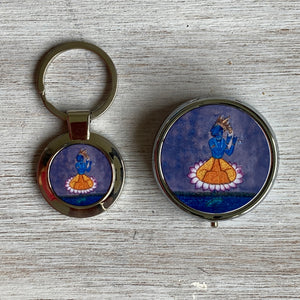 Gift Pack – Pill Box And Key Ring - Krishna