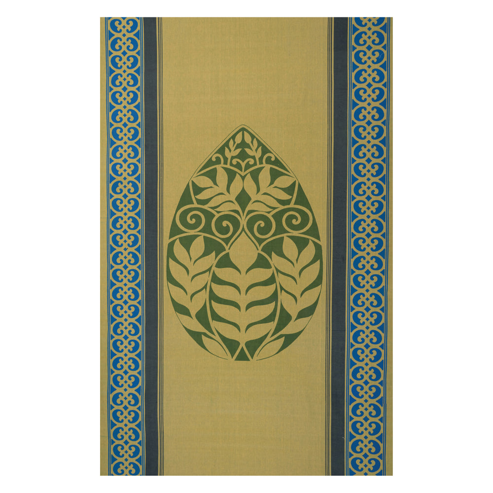 Teardrop Panel-Olive on two tone green with border