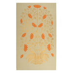 Lotus Tree  of Life Panel -Gold/orange on Khaki