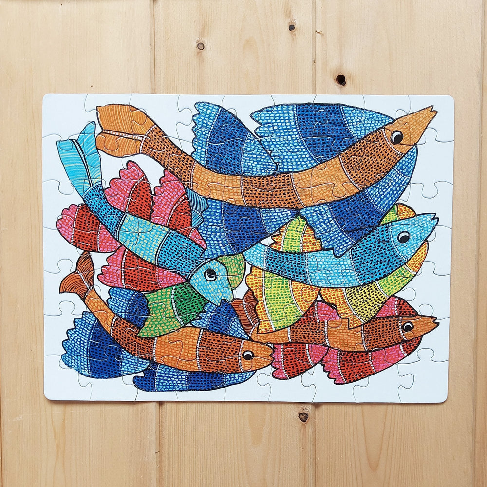 Jigsaw Puzzle 63 Pieces  - Gond Fish