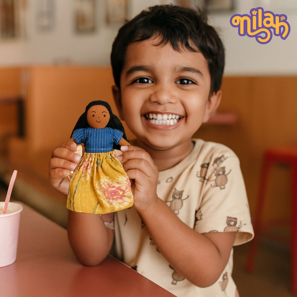 Single Doll - Malar - Nilah's Younger Sister in Classic Yellow, Warm, Cotton Fabric Toy