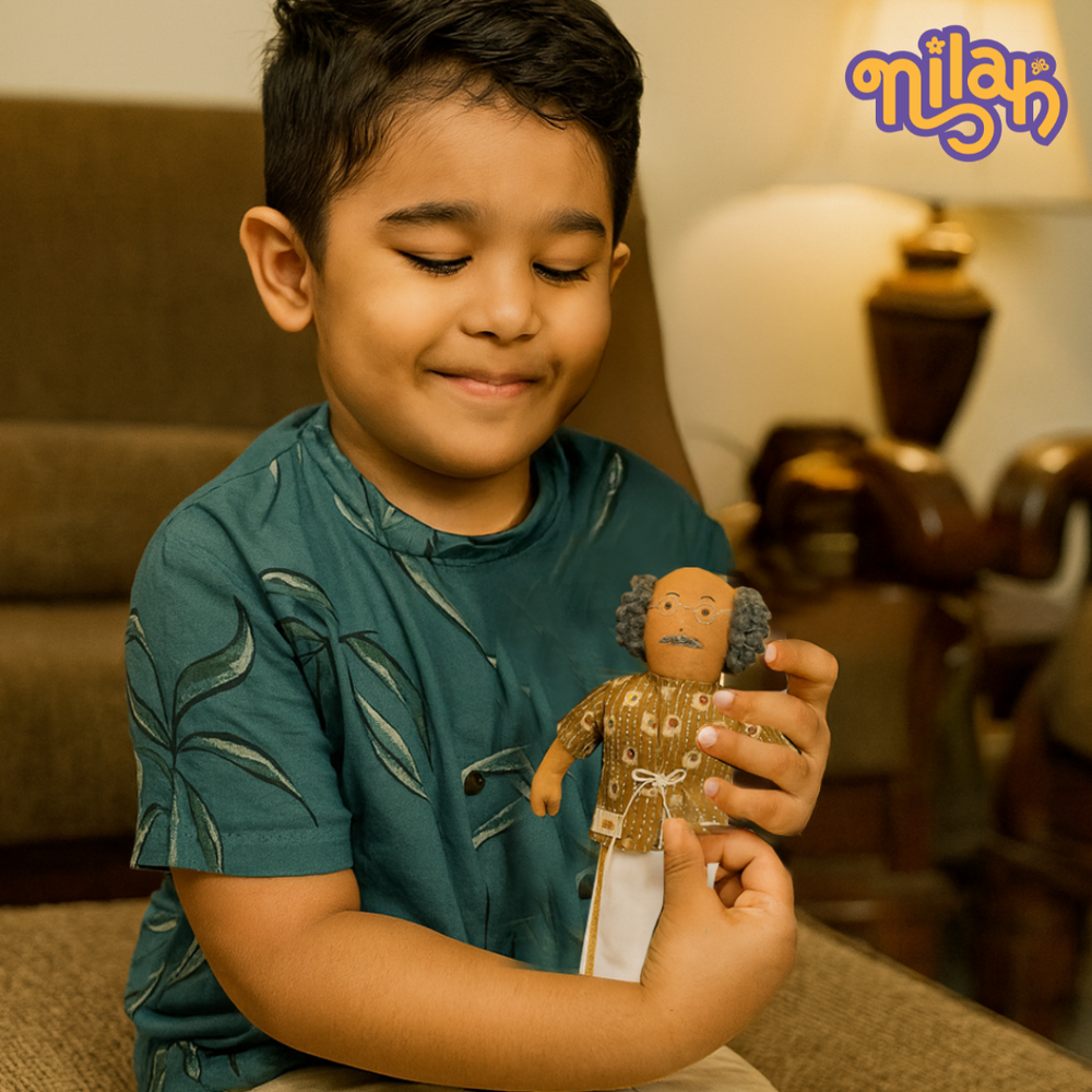 Single Doll - Nilah's Tatha in Brown Shirt, Warm, Cotton Fabric Toy