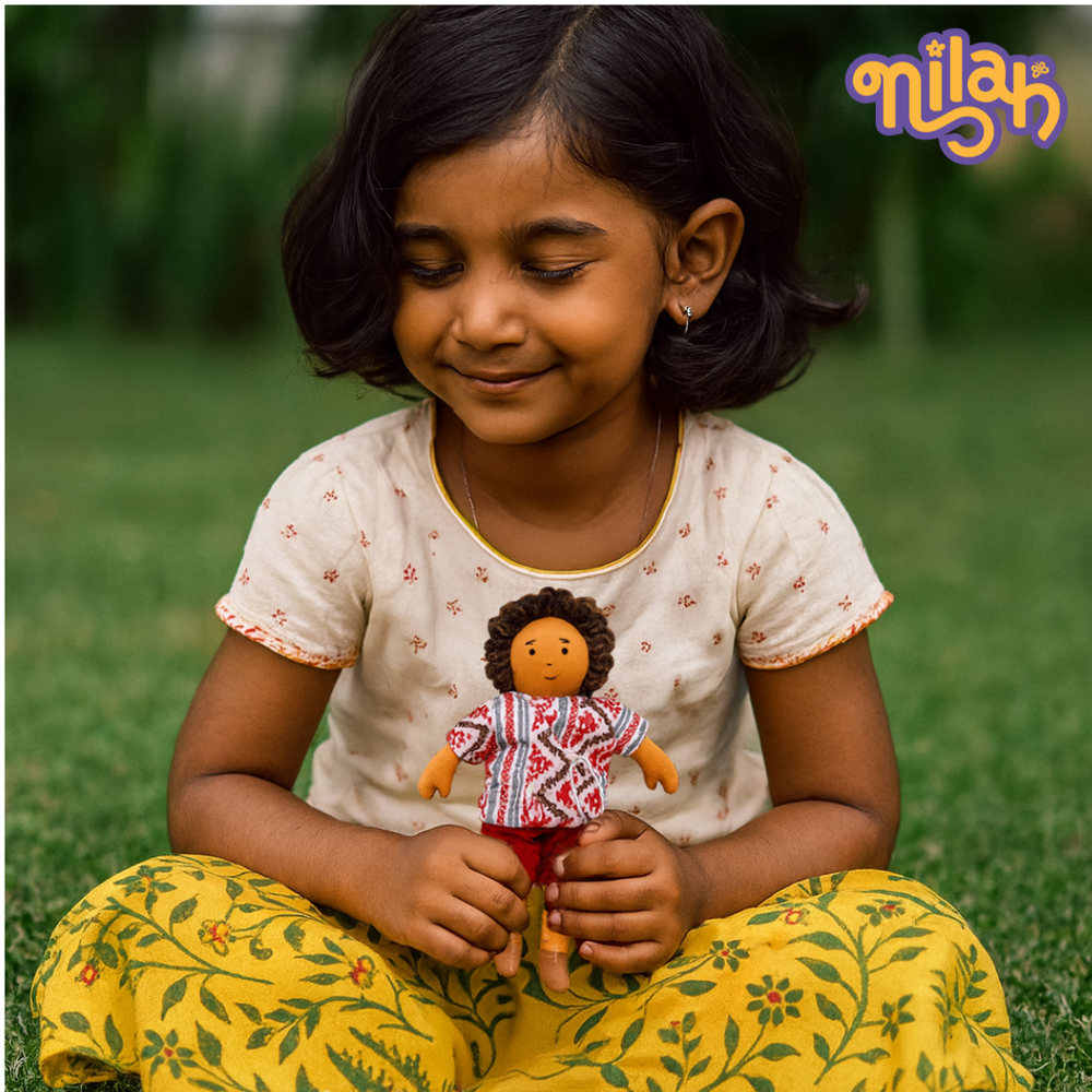 Single Doll - Raagu - Nilah's Younger Brother in Red Shirt, Warm, Cotton Fabric Toy