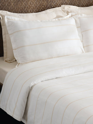 Sand Stripe | Cotton Bamboo | Chambray | Duvet Cover