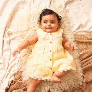 Baby Girl Yellow Linen Frock