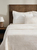 Palm Shadow | Cotton Linen | Jacquard | Bed Cover