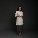 Front Pleat V Neck Kurta Bengal Cotton