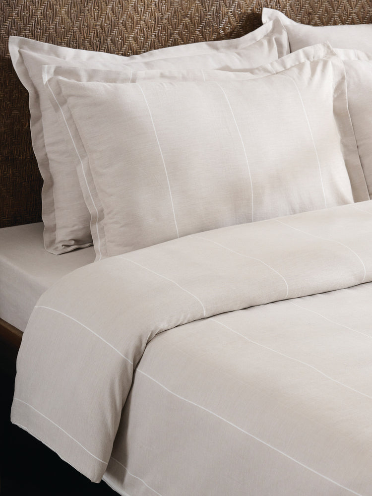 Feather Pin Pair | Cotton Bamboo | Chambray | Duvet Cover