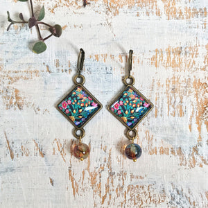 Hanging Earrings with Bead - Hazaara Naqashi Kashmir