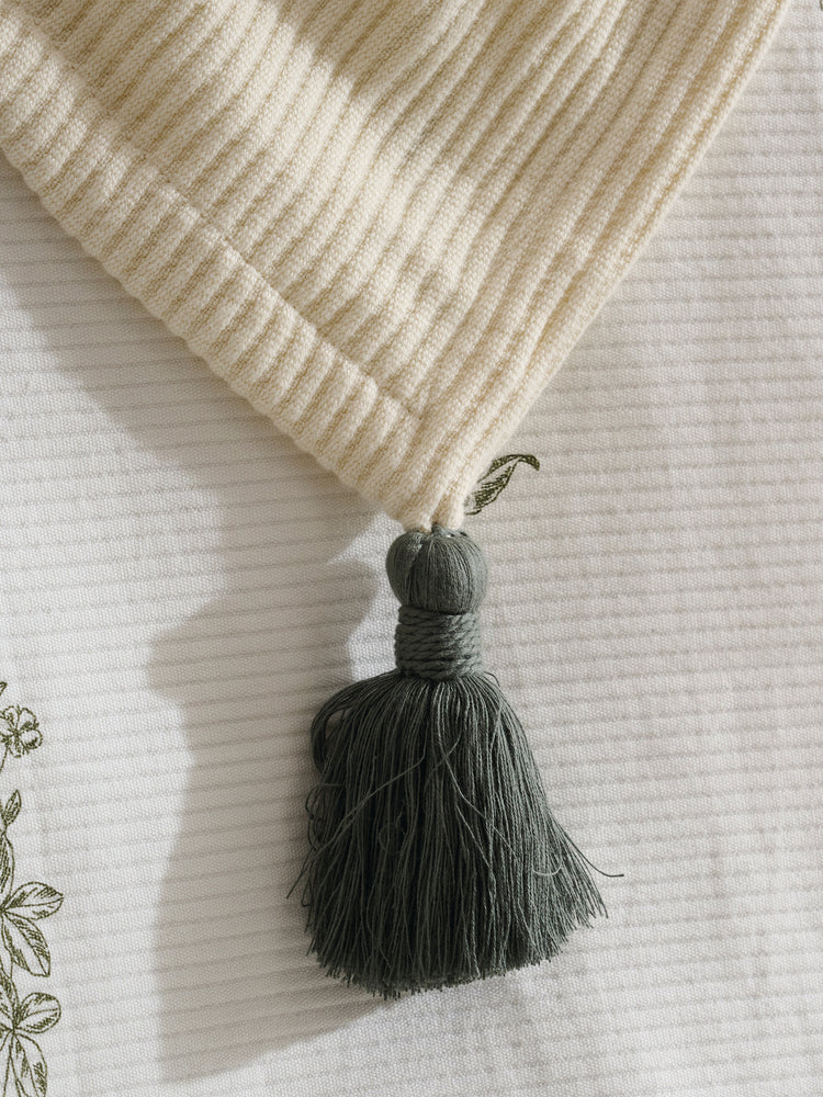 Cream Plume | Cotton Bamboo | Cord Rib | Throw