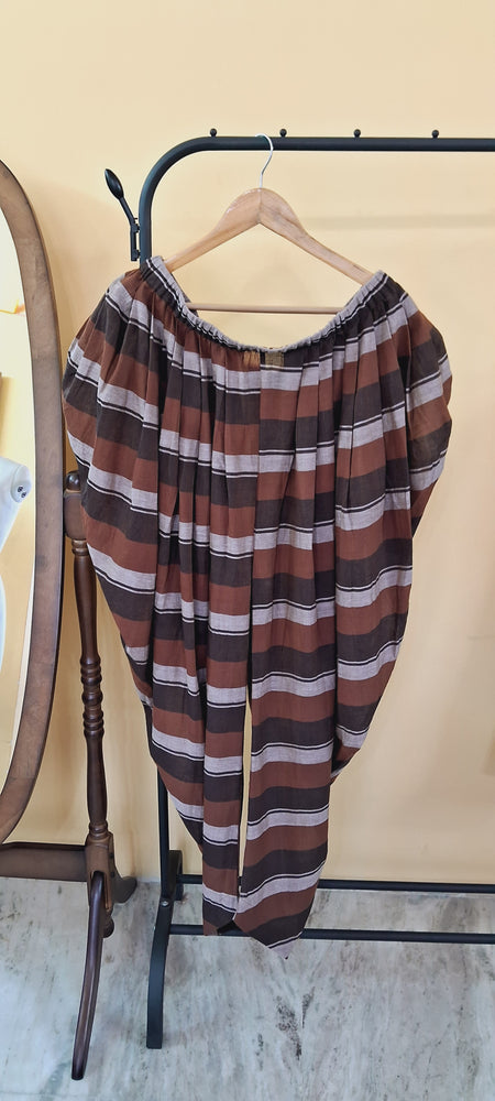 Brown Stripes Dhoti Pants