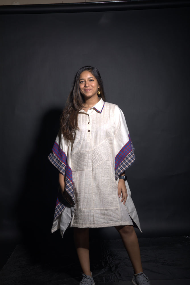 White Pin-tuck Kaftan