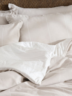 Feather Pin Pair | Cotton Bamboo | Chambray | Duvet Cover