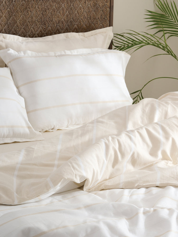 Sand Stripe | Cotton Bamboo | Chambray | Comforter
