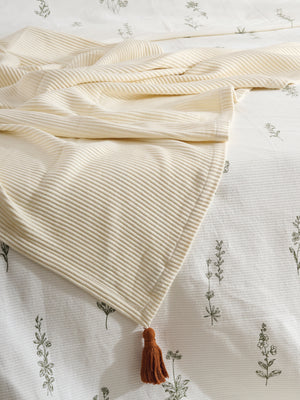 Cream Plume | Cotton Bamboo | Cord Rib | Throw