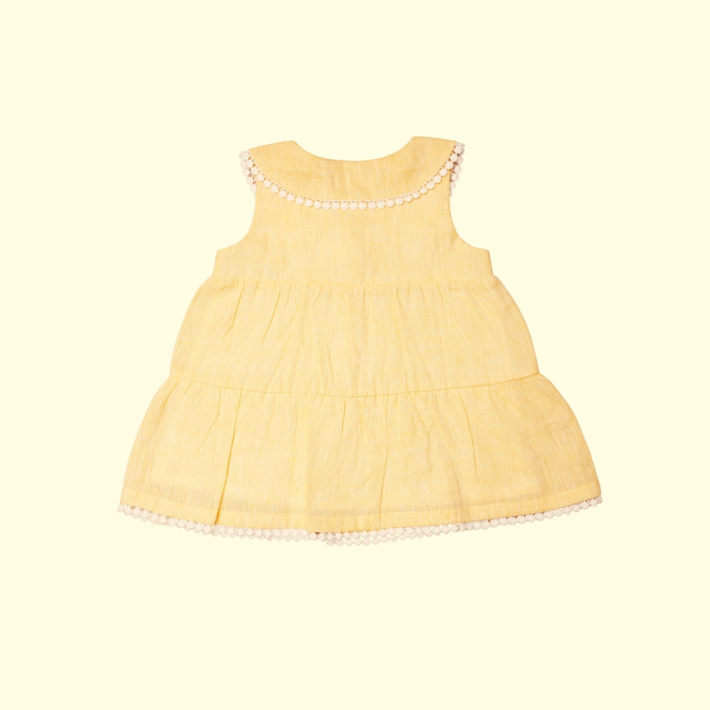 Baby Girl Yellow Linen Frock