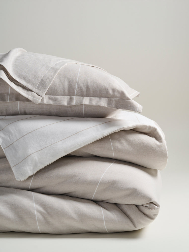 Feather Pin Pair | Cotton Bamboo | Chambray | Duvet Cover