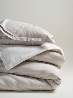 Feather Pin Pair | Cotton Bamboo | Chambray | Duvet Cover