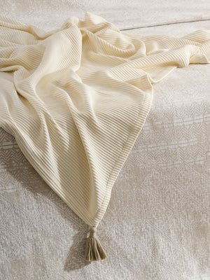 Cream Plume | Cotton Bamboo | Cord Rib | Throw