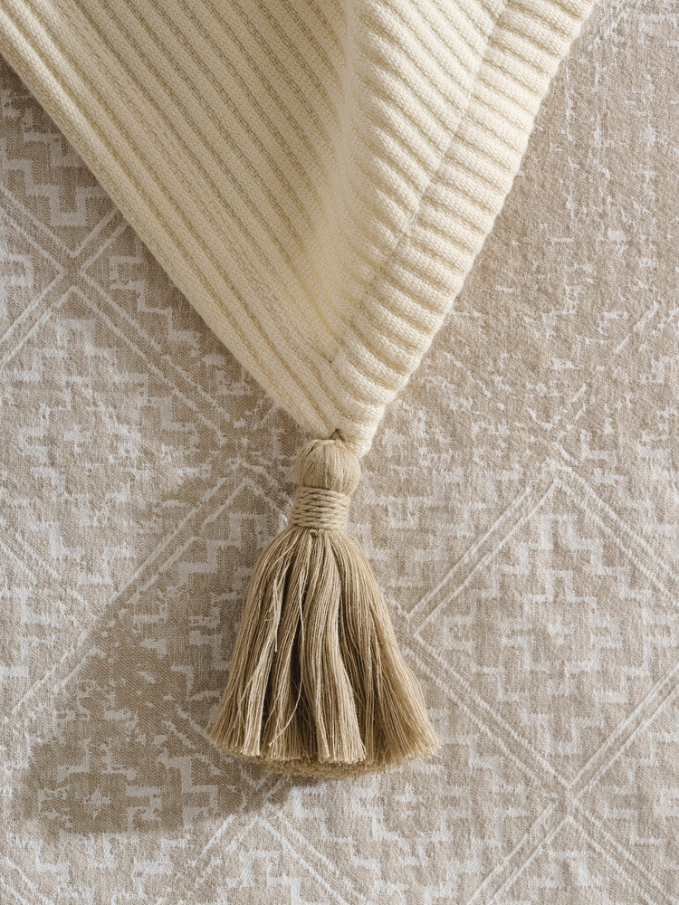 Cream Plume | Cotton Bamboo | Cord Rib | Throw