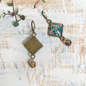 Hanging Earrings with Bead - Hazaara Naqashi Kashmir