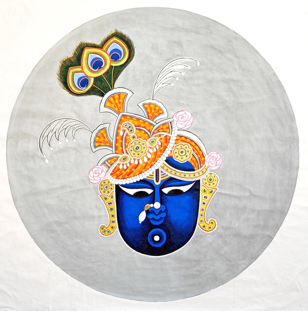 Circular Pichvai: Shrinathji Face