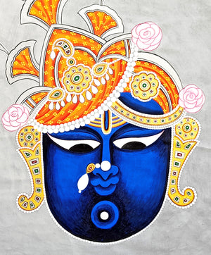 Circular Pichvai: Shrinathji Face