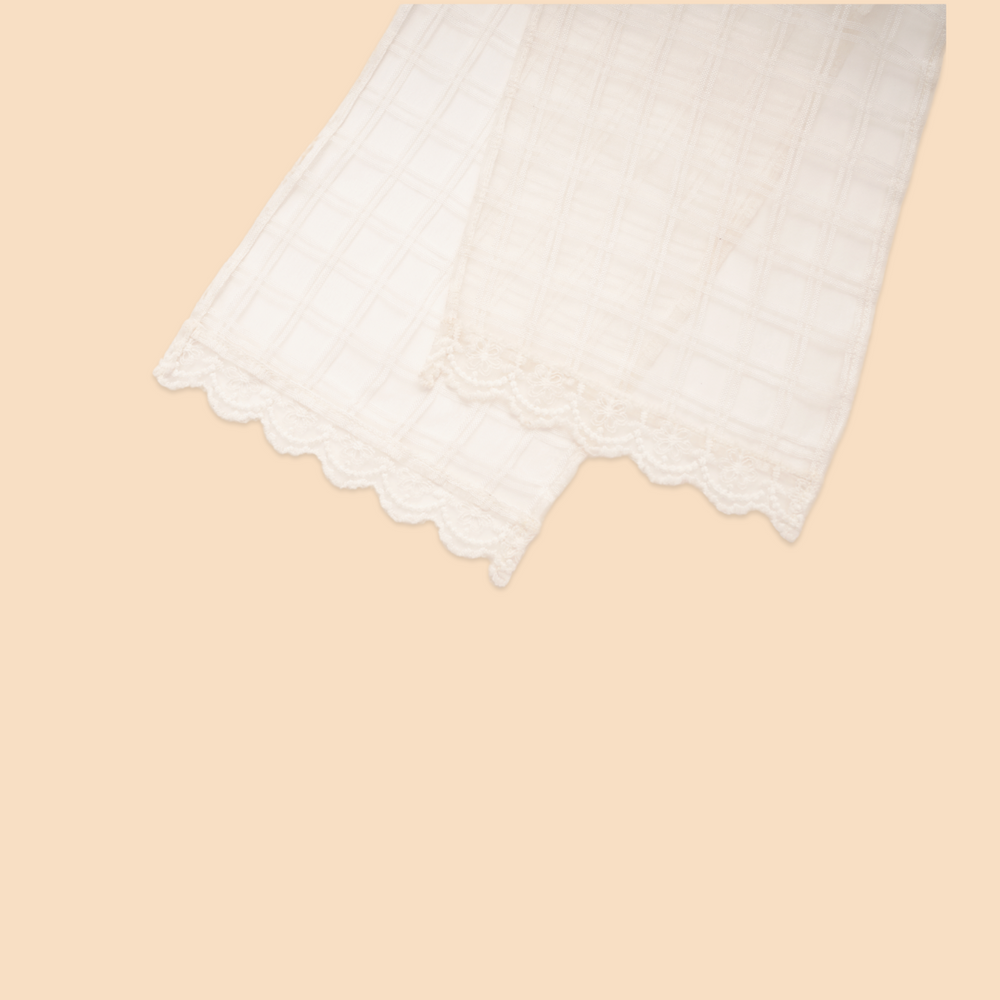 Baby Girl Off White Printed Cotton Kurta with Pallazo and Dupatta - Set of 3