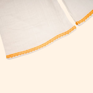 Baby Girl Yellow Printed Cotton Kurta with Pallazo and Dupatta - Set of 3