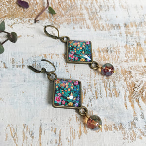 Hanging Earrings with Bead - Hazaara Naqashi Kashmir