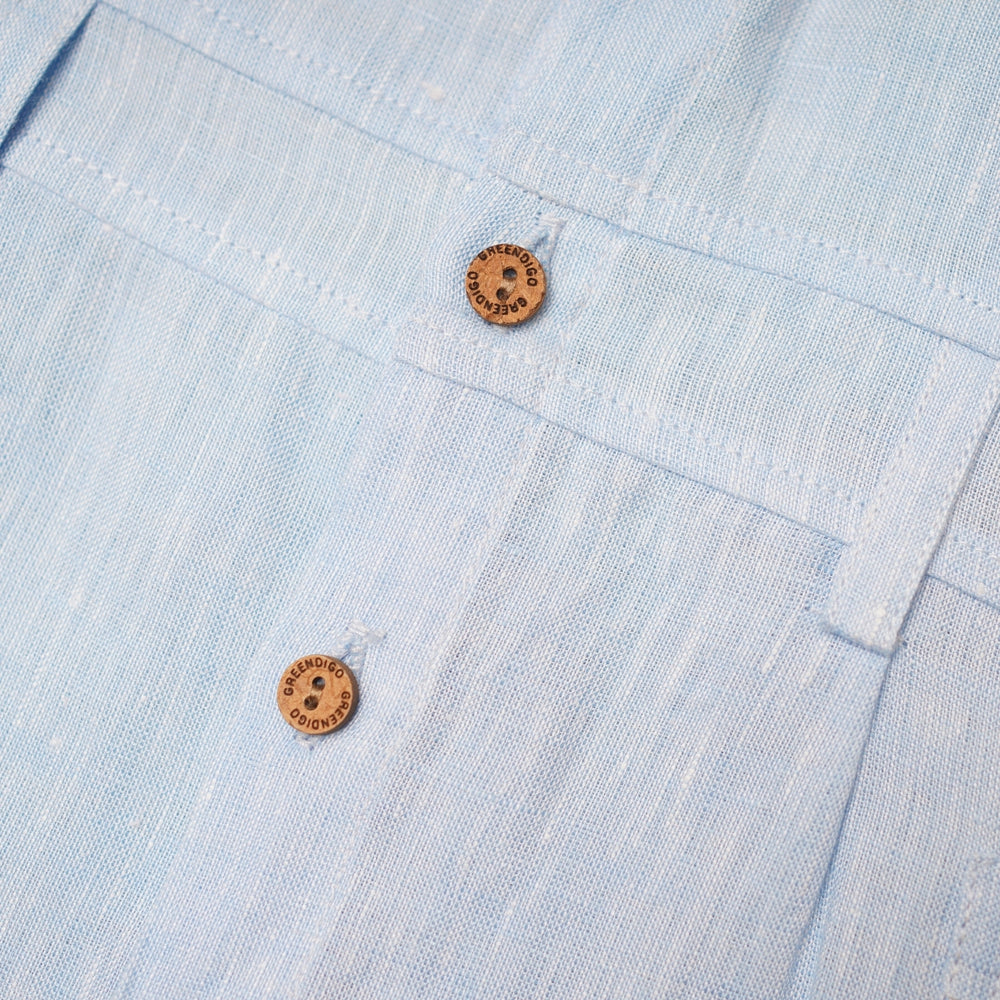 Baby Boy Blue Linen Romper