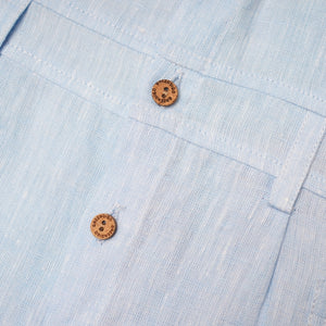 Baby Boy Blue Linen Romper
