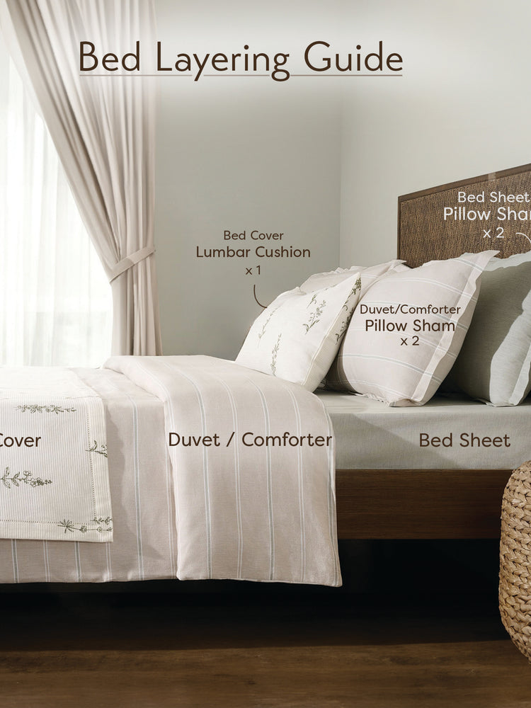 Sage Flower | Cotton Bamboo | Chambray | Bedsheet
