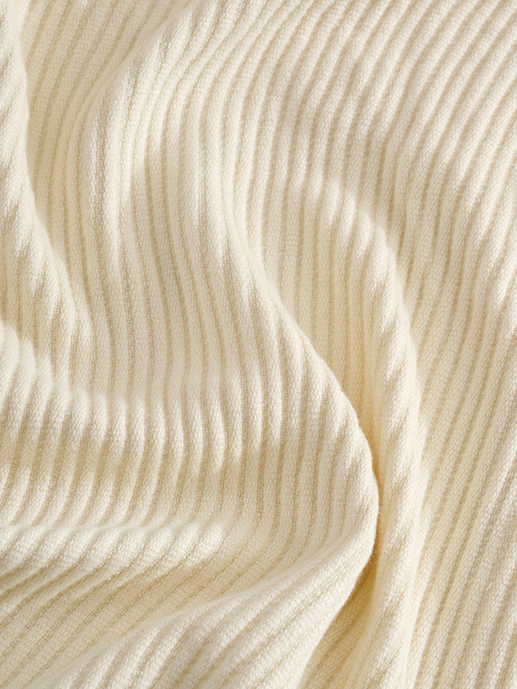 Cream Plume | Cotton Bamboo | Cord Rib | Throw