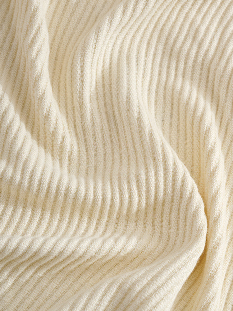 Cream Plume | Cotton Bamboo | Cord Rib | Throw