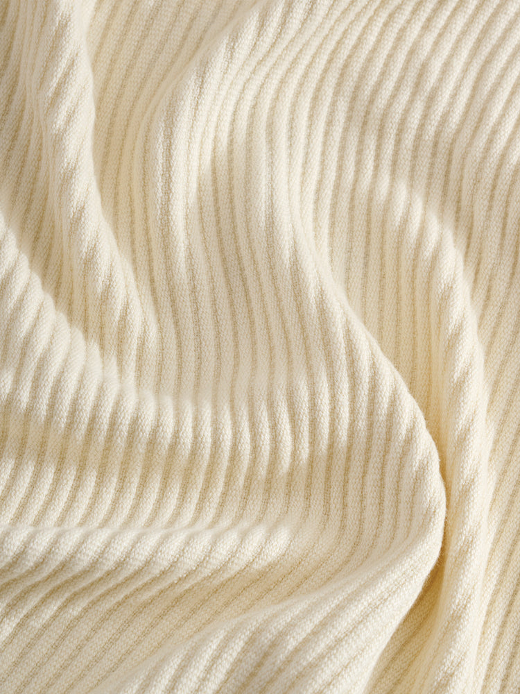 Cream Plume | Cotton Bamboo | Cord Rib | Throw