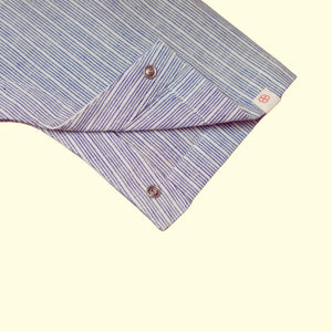 Baby Boy White  Cotton Shirt with Blue Linen Pants - Set of 2