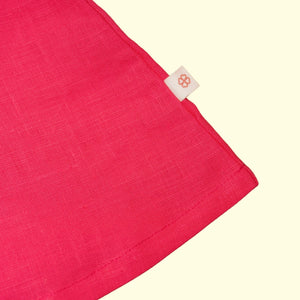 Baby Girl Pink Linen Frock with Lace