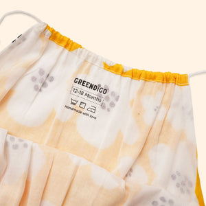Baby Girl Yellow Printed Cotton Kurta with Pallazo and Dupatta - Set of 3