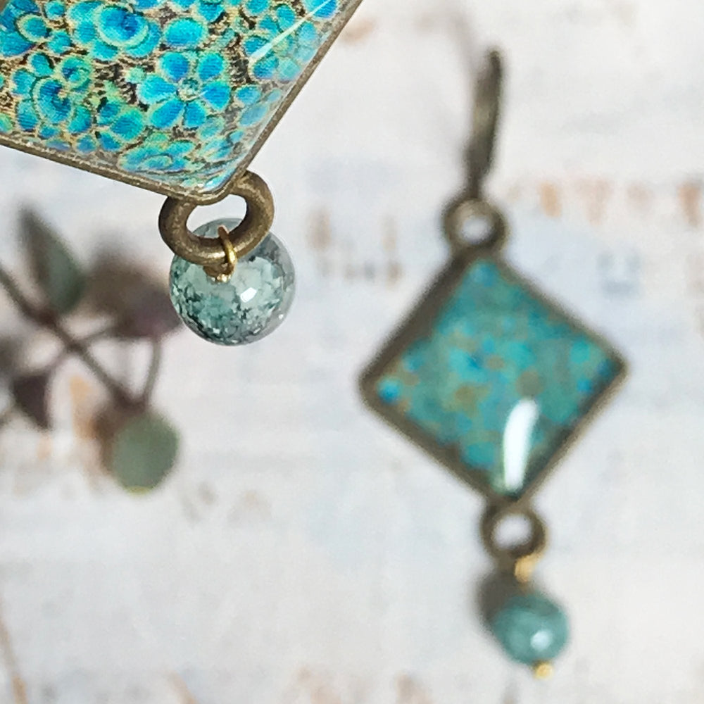 Hanging Earrings with Bead - Hazaara Naqashi Kashmir