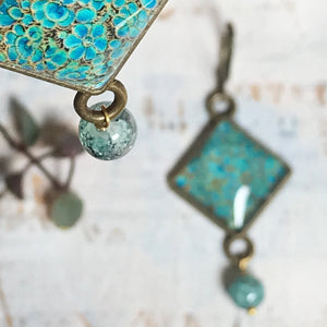 Hanging Earrings with Bead - Hazaara Naqashi Kashmir