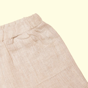 Baby Boy Navy Blue Linen Shirt & White Shorts - Set of 2