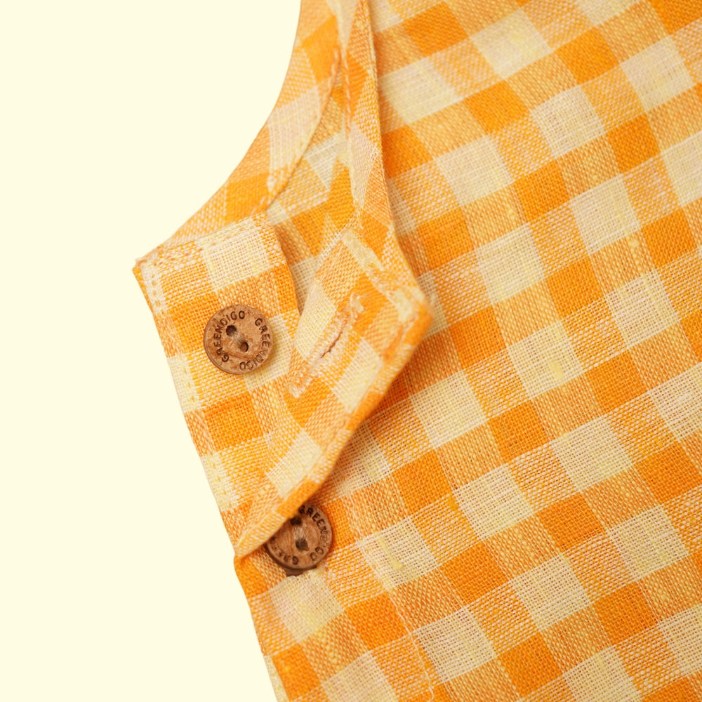 Baby Girl Yellow Linen Romper