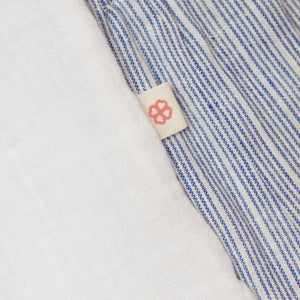 Baby Boy White  Cotton Shirt with Blue Linen Pants - Set of 2