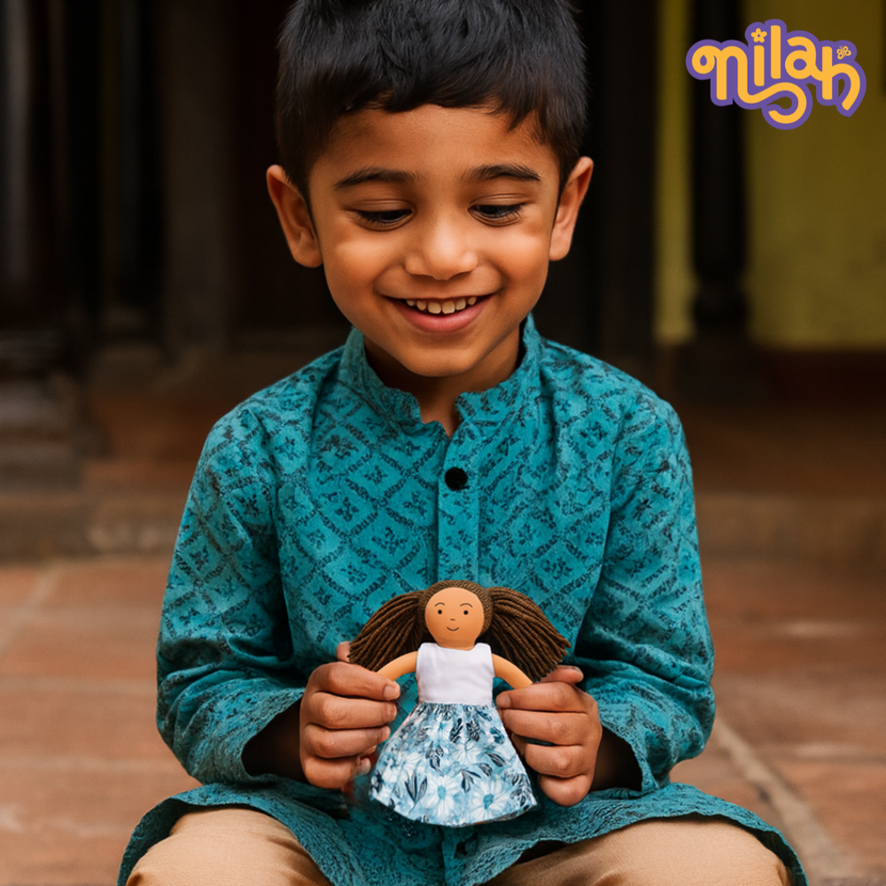 Single Doll - Mira- Nilah's Younger Sister in Long Dress, Warm, Cotton Fabric Toy