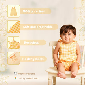 Baby Girl Yellow Linen Romper