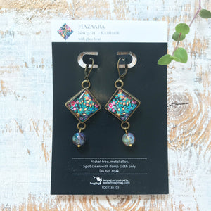 Hanging Earrings with Bead - Hazaara Naqashi Kashmir