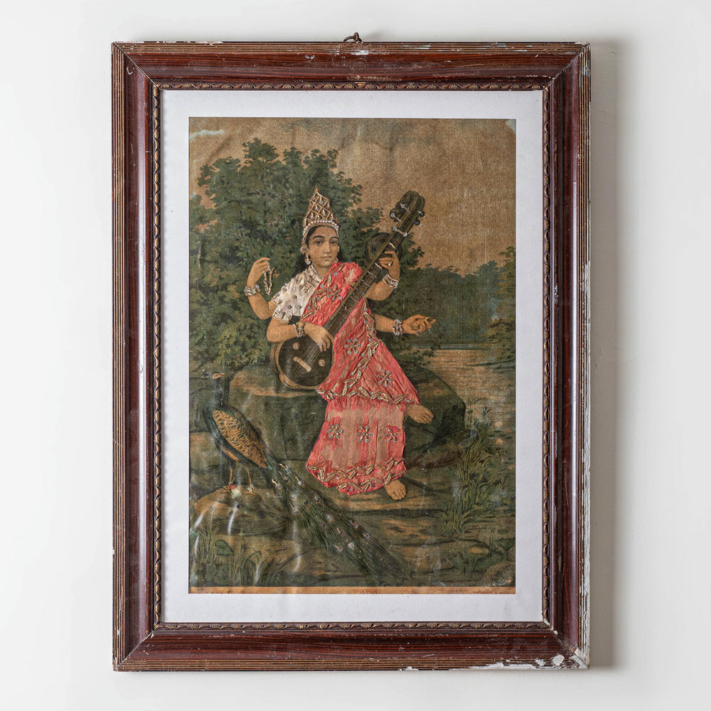 
                
                    Load image into Gallery viewer, Decorated Saraswati Chromolithograph
                
            